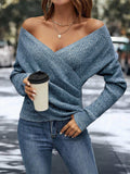Elegant Women's Casual Knit Sweater, Long Sleeve Warm Pullover for Spring & Fall, Korean Style Holiday Fashion Top