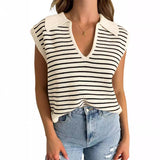 Women's V-Neck Sleeveless Striped Top (Buy 2 Free Shipping)