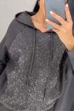 š„Women's casual diamond embellished hooded track suit