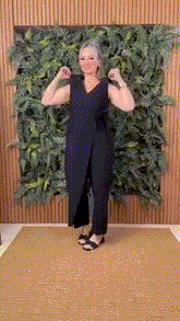 Women's V-Neck Jumpsuit – Stretchy, Machine Washable & Size Inclusive