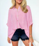 Black Friday Deals - Women's Oversized Striped Button-down Shirt (Buy 2 Free Shipping)