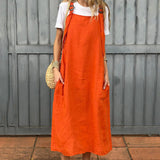 Women's Adjustable Shoulder Strap Dress with Pockets