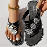 Women's Floral Flat Fashionable Open Toe Non Slip Flip Flops