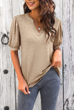 Women's V Neck Puff Sleeve Basic T-shirt (Buy 3 Free Shipping)