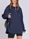 Women's Quarter Zip Oversized Tunic Hoodie (Buy 2 Free Shipping)
