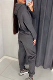 š„Women's casual diamond embellished hooded track suit