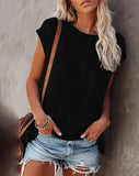Summer Solid Color Round Neck Short Sleeve T-shirt (Buy 3 Free Shipping)