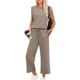 Women's Sleeveless Top & Wide-Leg Pants 2-Piece Set
