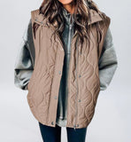 Women Cropped Puffer Vest Stand Collar Sleeveless Lightweight Quilted Vest