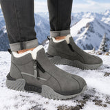 Men's Warm-Lined PU Leather Winter Sneakers – Easy Side-Zip
