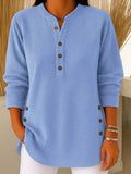 Women's Solid Colour Crew Neck Long Sleeve Casual Knit Pullover