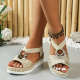 Women'S Leather Platform Wedge Orthopedic Sandals