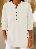 Women's Solid Colour Crew Neck Long Sleeve Casual Knit Pullover