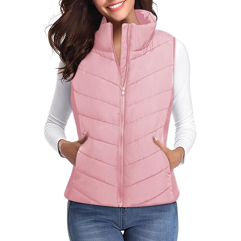 Puffer Vest Women Sleeveless Zip Up Outerwear