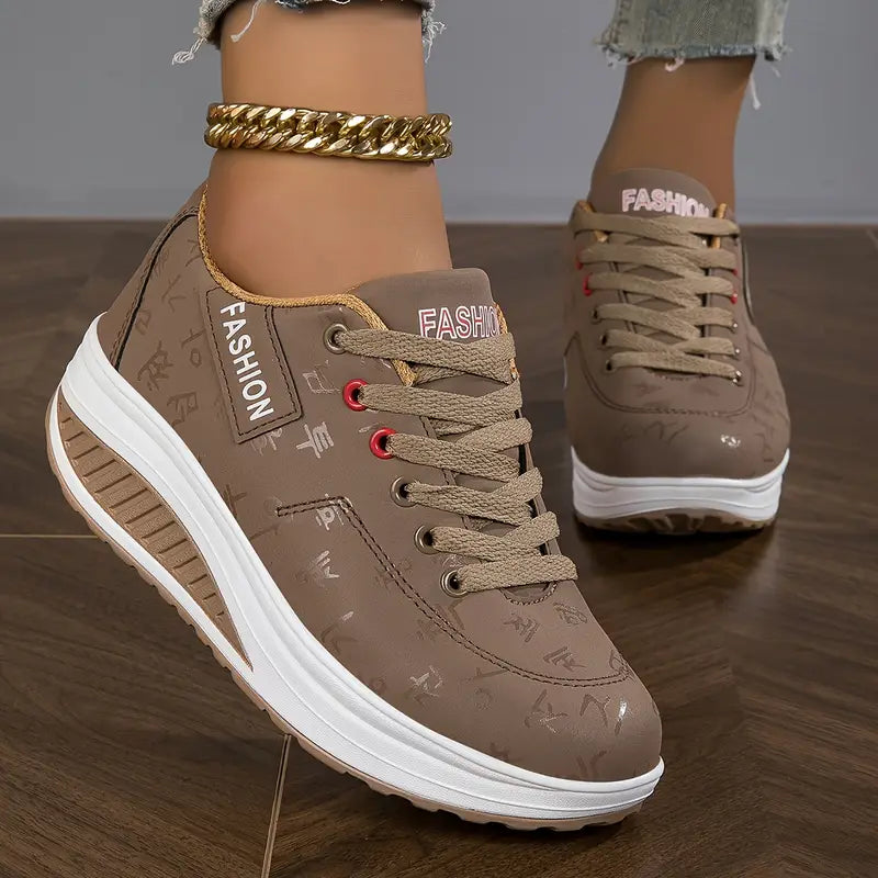 Women's Casual Fashion Breathable Platform Wedge Orthopaedic Sneakers