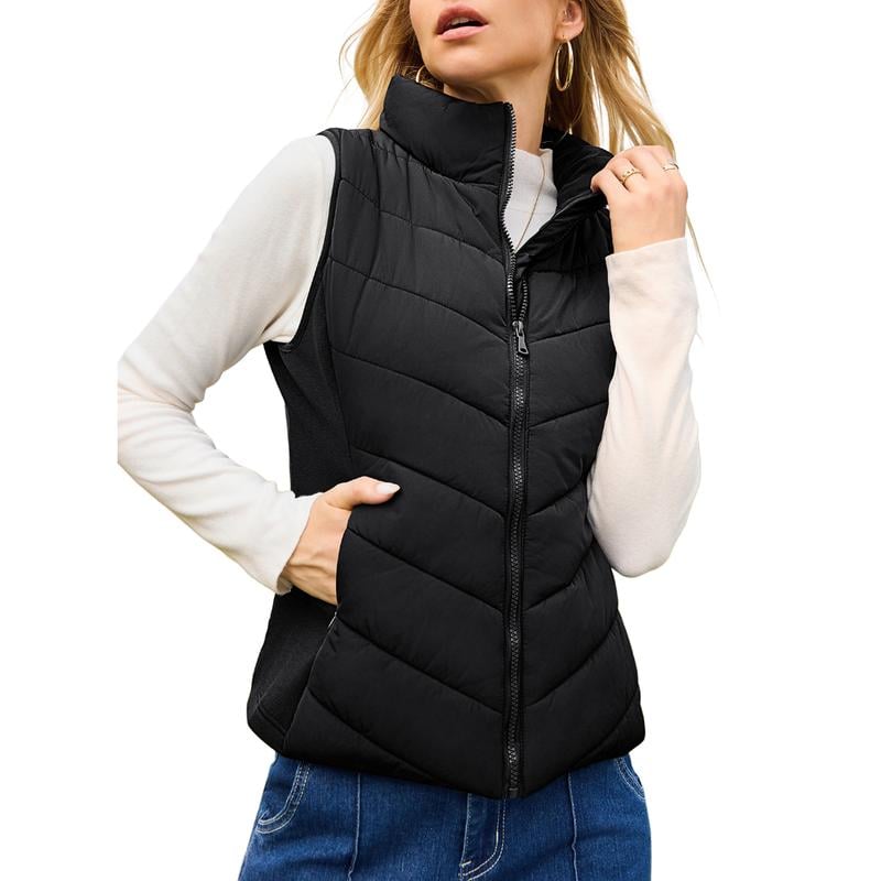 Puffer Vest Women Sleeveless Zip Up Outerwear