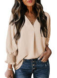 Women's Casual 3/4 Sleeve V Neck Basic Tops (Buy 3 Free Shipping)