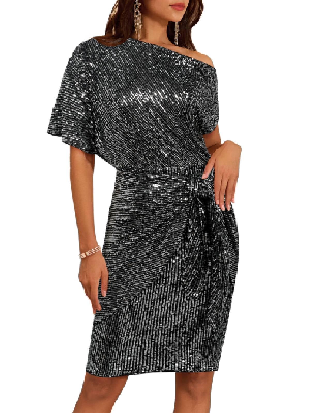 Women's Off Shoulder Sequins Bodycon Dress (Buy 2 Free Shipping)
