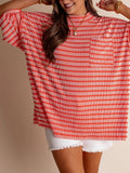 Women's Oversized High Neck Urban Ribbed Striped Top (Buy 2 Free Shipping)