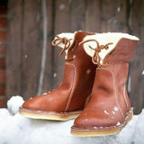 Waterproof Wool Lined Leather Orthopaedic Snow Boots