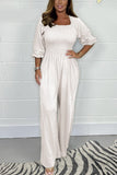 Women's Square Neck High Waist Pleated Jumpsuit(Buy 2 Free Shipping)