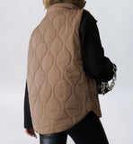 Women Cropped Puffer Vest Stand Collar Sleeveless Lightweight Quilted Vest